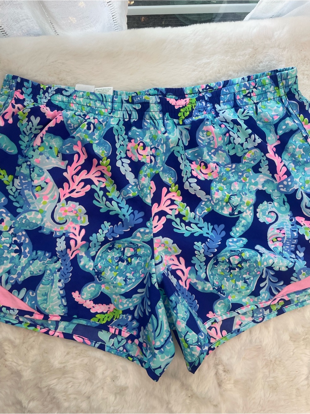 Lilly Pulitzer Navy Tropical Seahorse Athletic Shorts